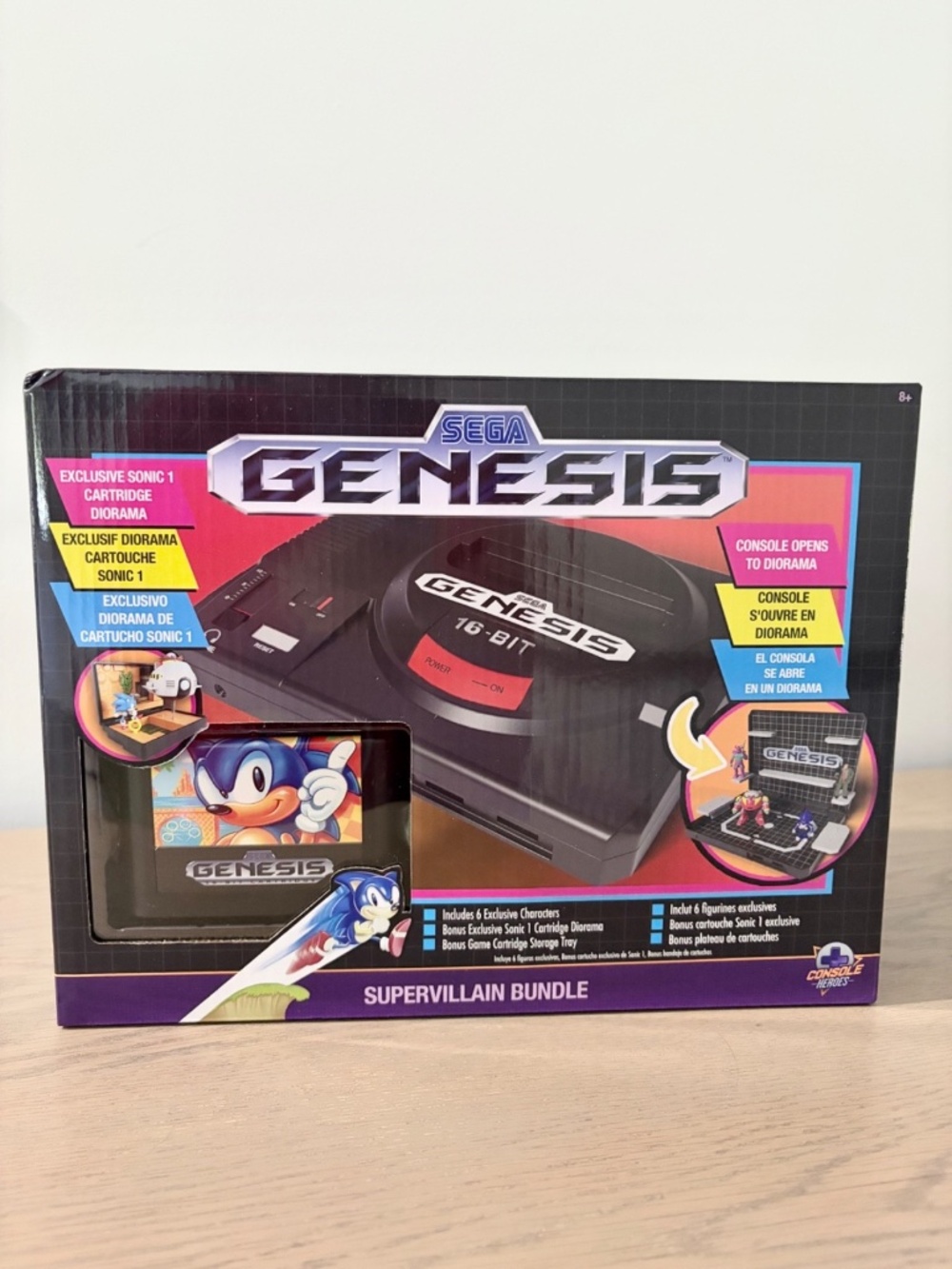 SEGA Genesis CONSOLE DIORAMA Supervillain Bundle w/Exclusive Sonic 1 Diorama